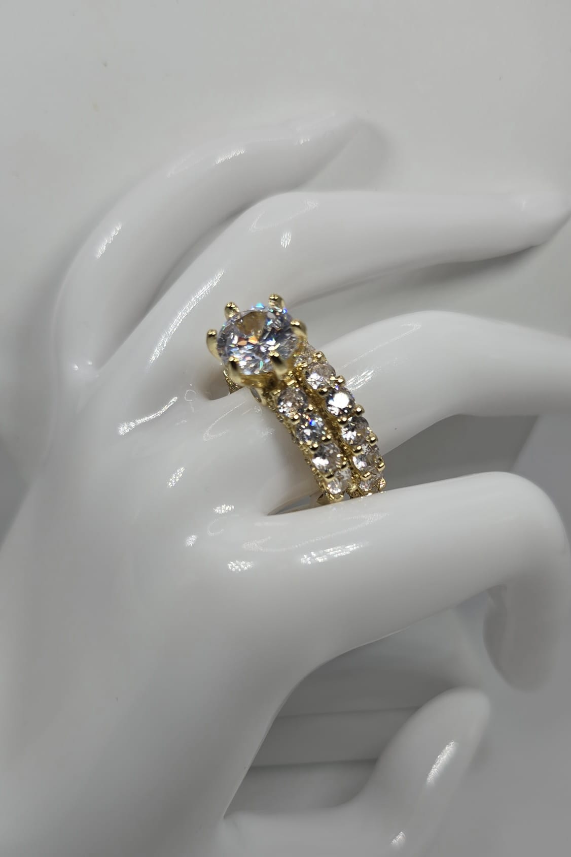 14k 2-Piece Gold Ring for Women w/ Large Diamond