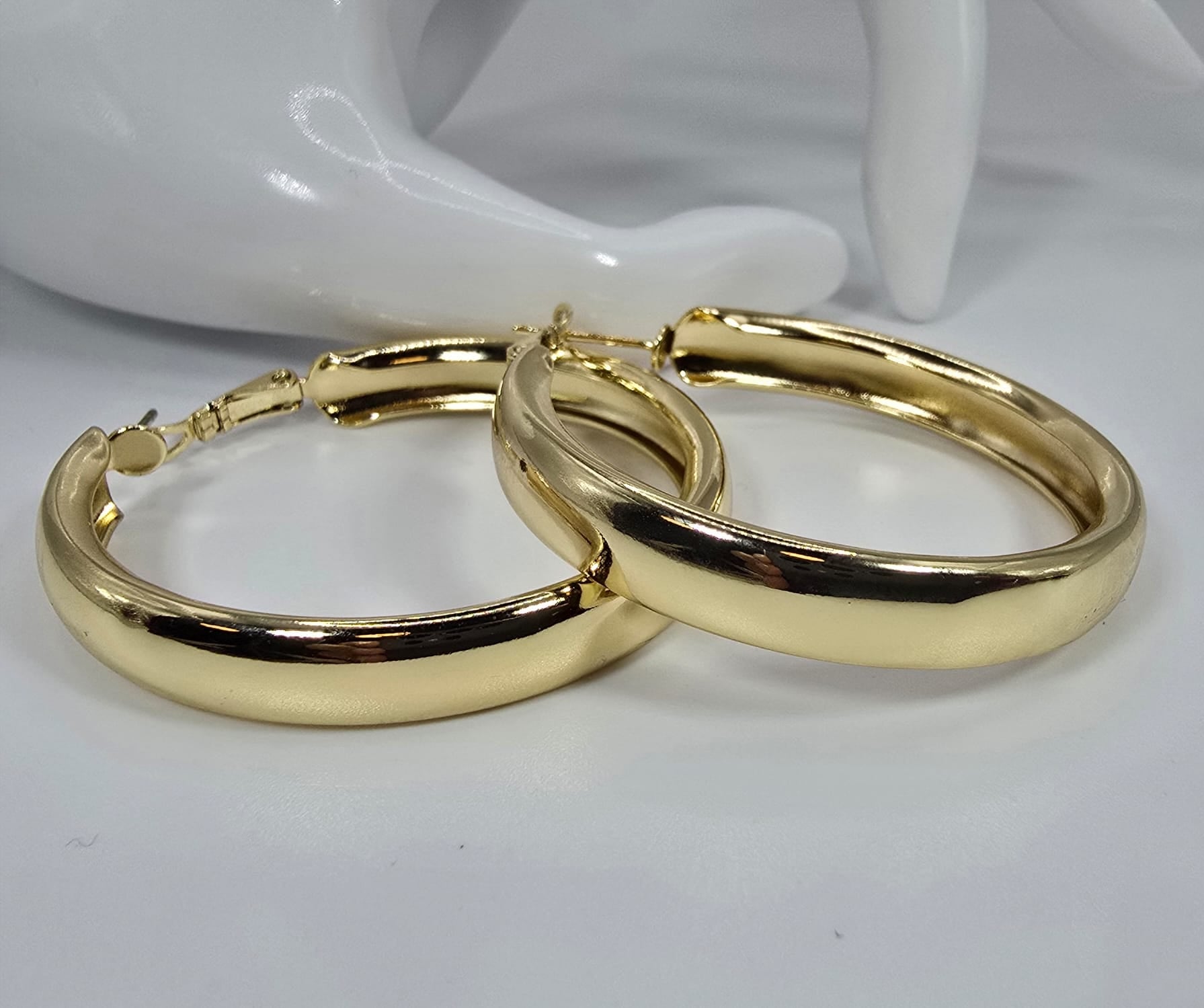 14k Laminated Gold Plain Hoop Earrings