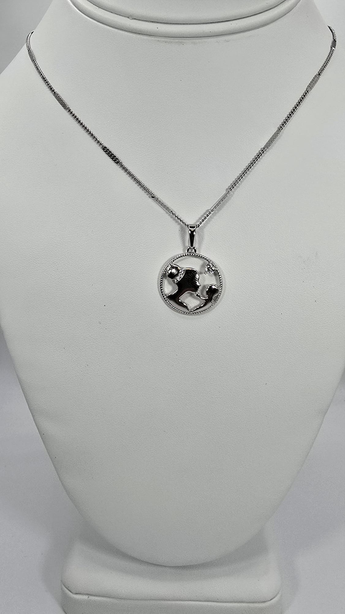 Silver Mother and Baby Charm