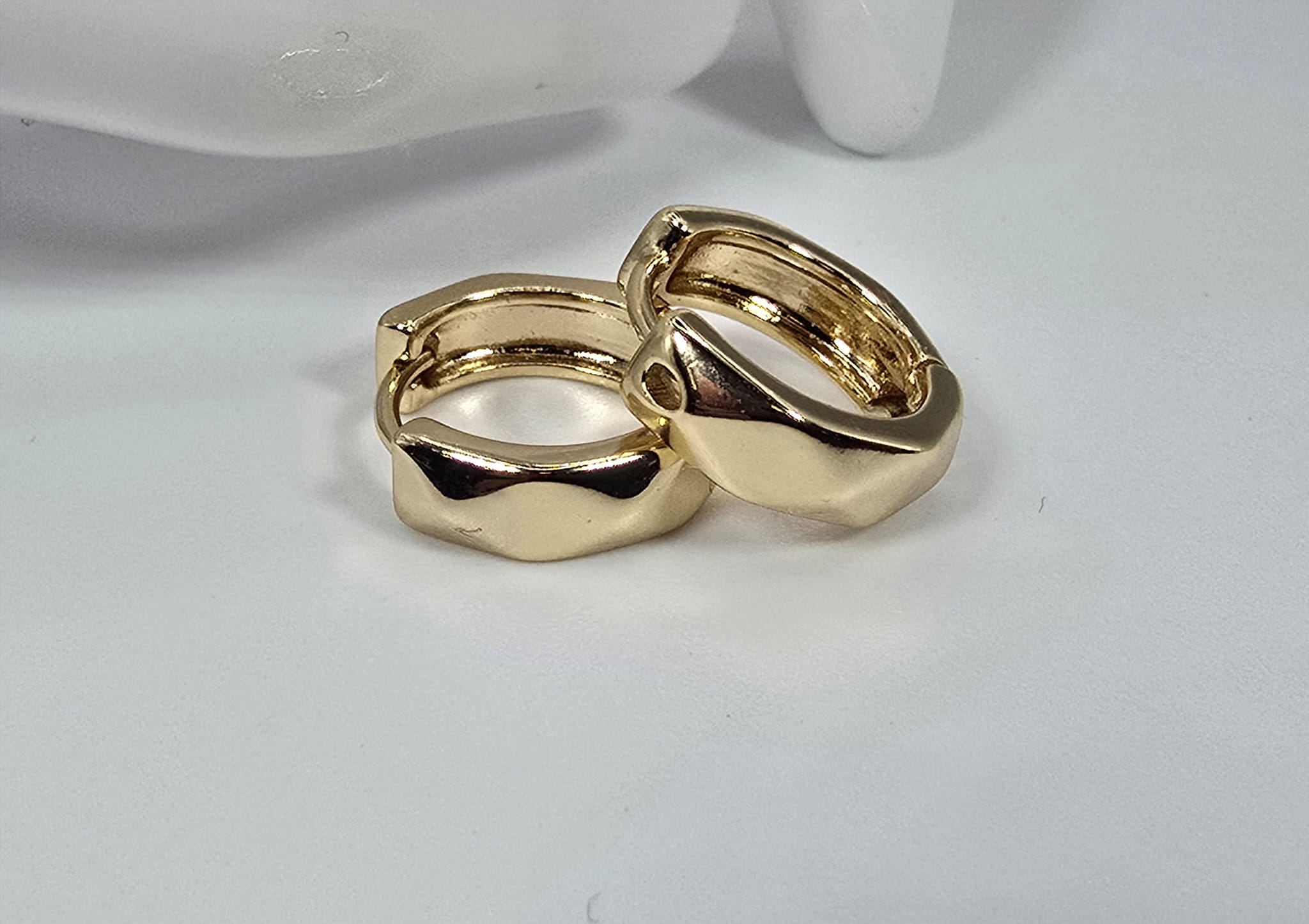 Tiny 14k laminated gold earrings