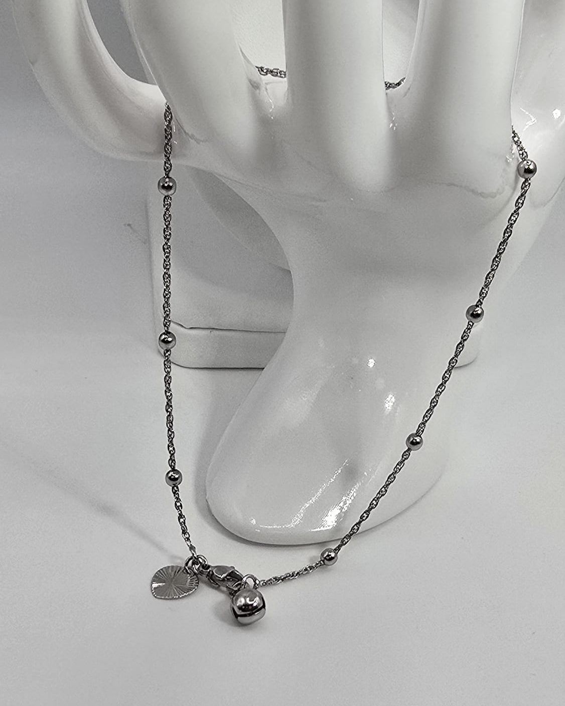 Silver Anklet for Women w/ Small Bell