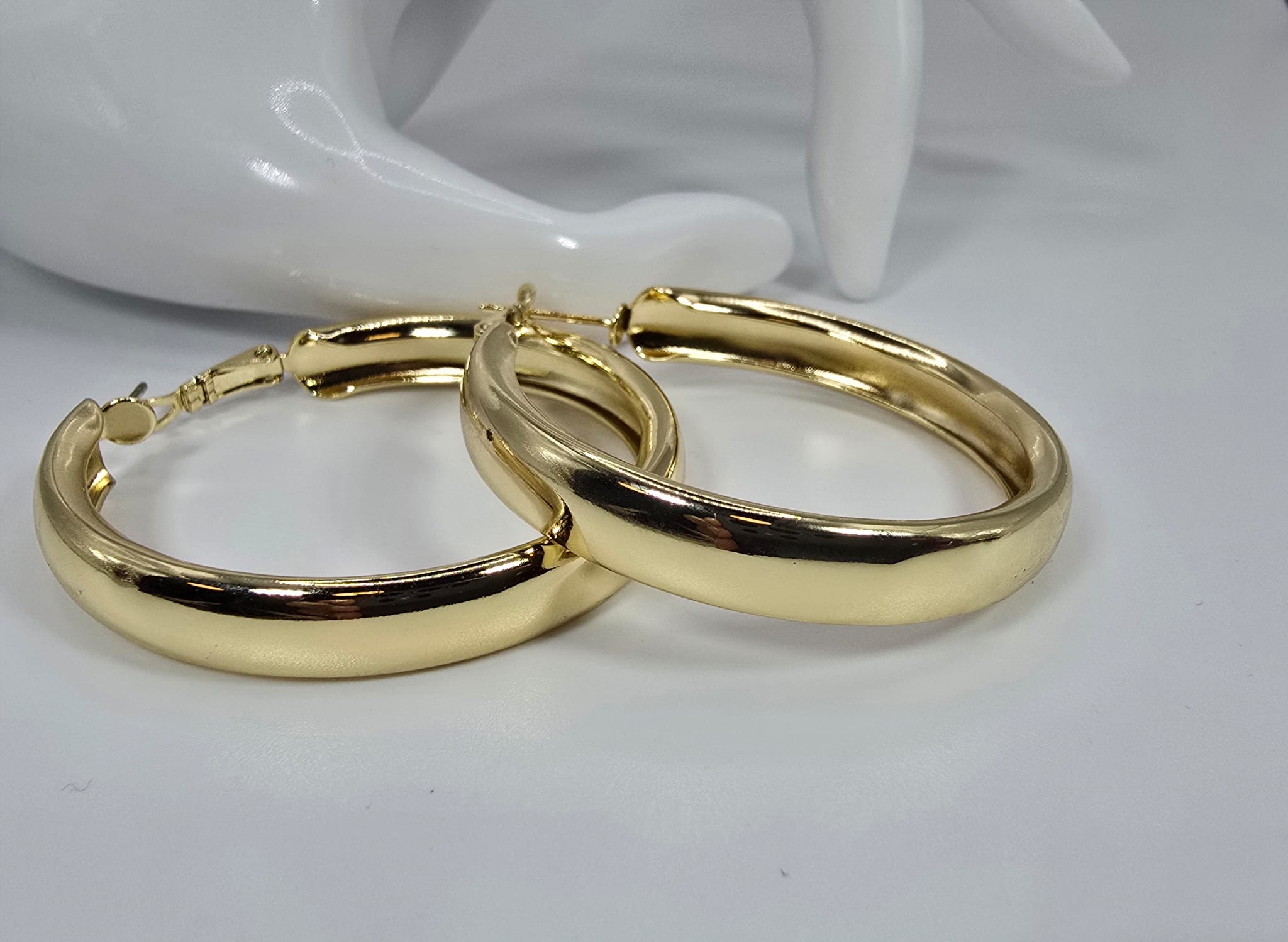 14k Laminated Gold Plain Hoop Earrings