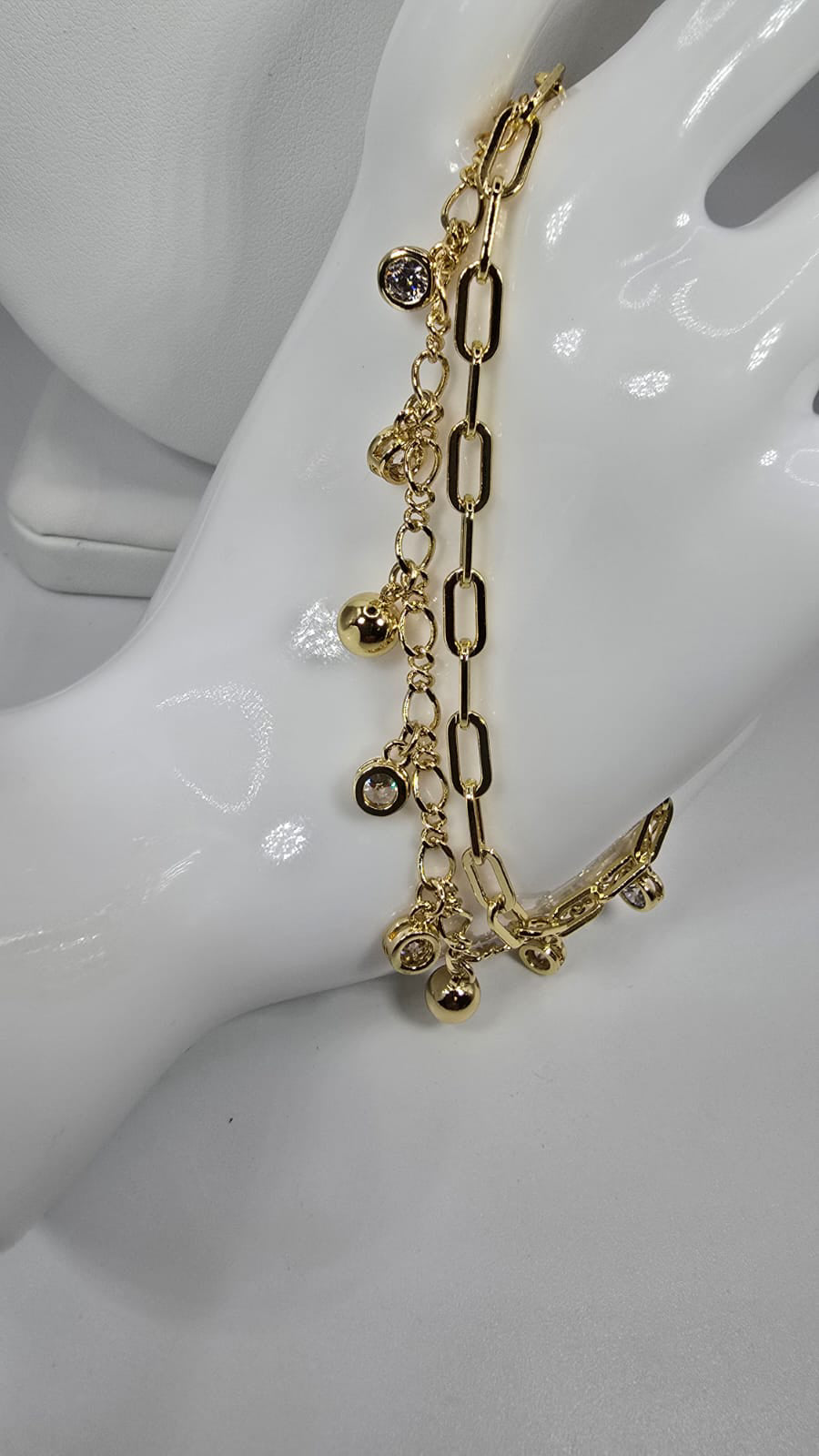 Gold Bracelets For Women 14k w/ Hanging Jewels