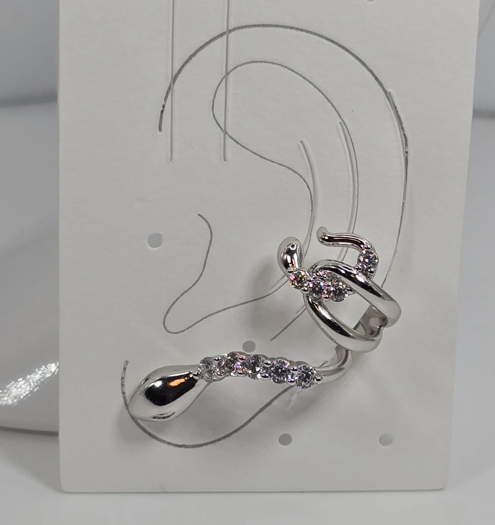 Silver Spiraling Snake Earring