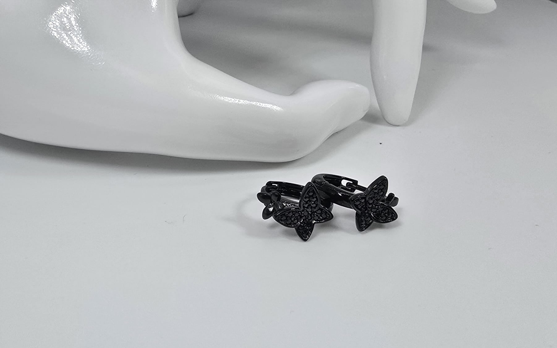 Black Butterfly Shaped Earring