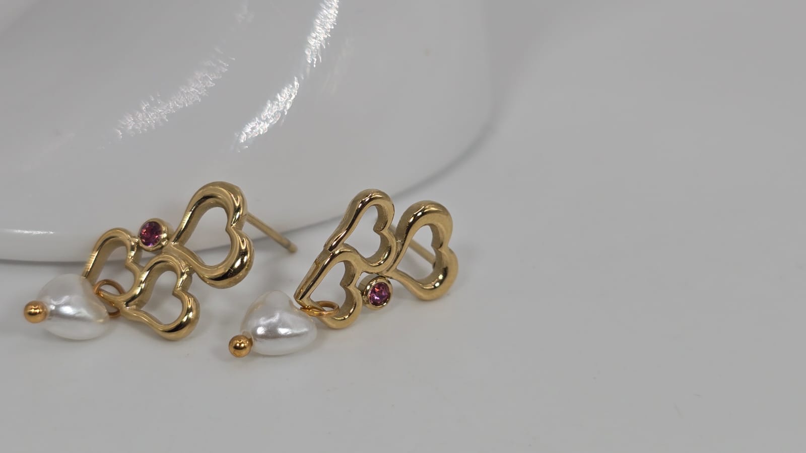 Stainless Steel Heart Cluster Earrings for Women