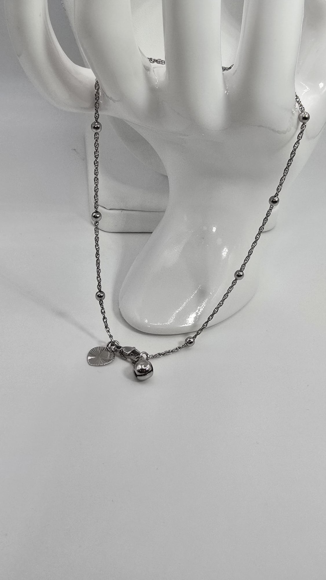 Silver Anklet for Women w/ Small Bell