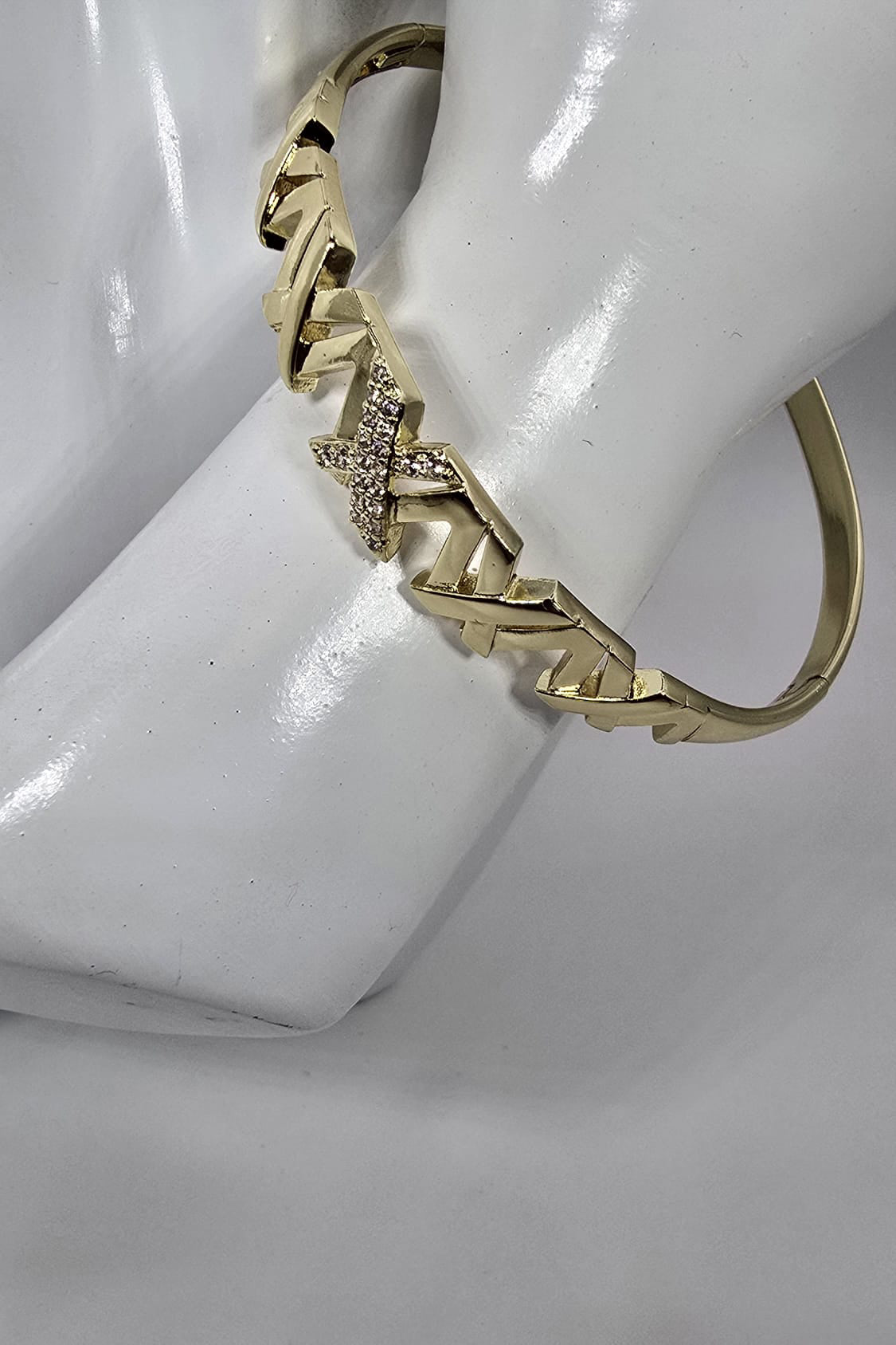 14k Gold Bangle X-Design for Women